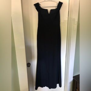 Off-the-Shoulder Trumpet Gown Navy